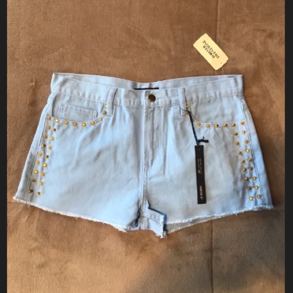 Blue Studded Denim Shorts! ☀️🦋